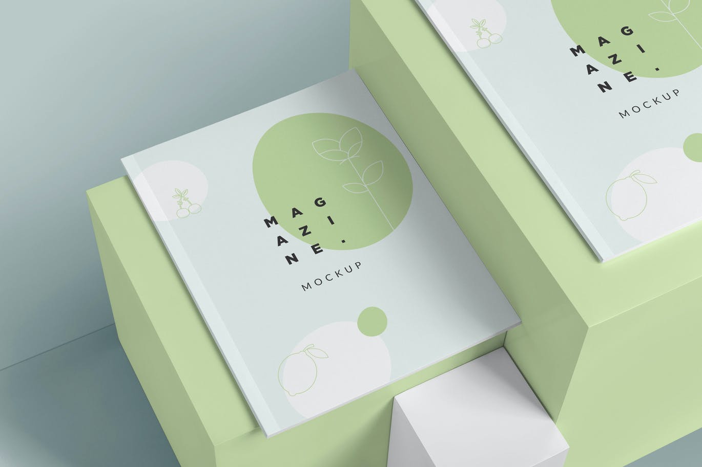 美国信纸规格杂志宣传册展示效果图样机 US Letter Vertical Magazine Mockups