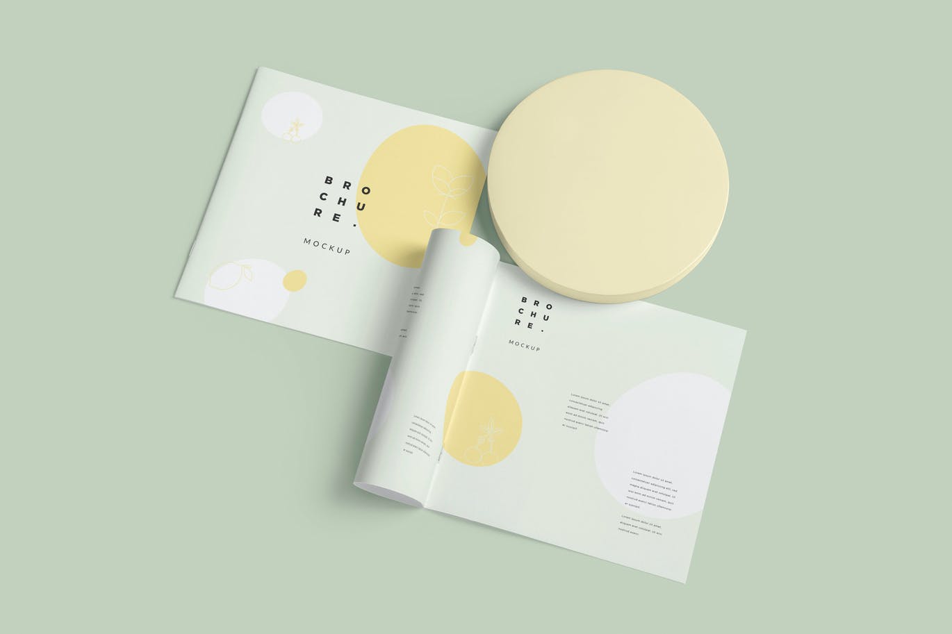 软封面方形小册子设计效果图样机 Soft Cover Square Brochure Mockups