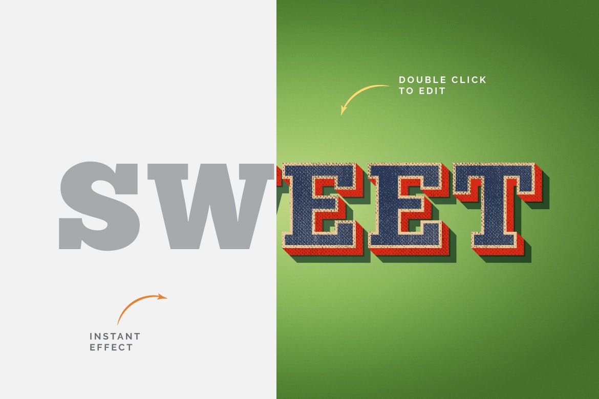 复古风格的酷炫字体图层样式下载（Ai）