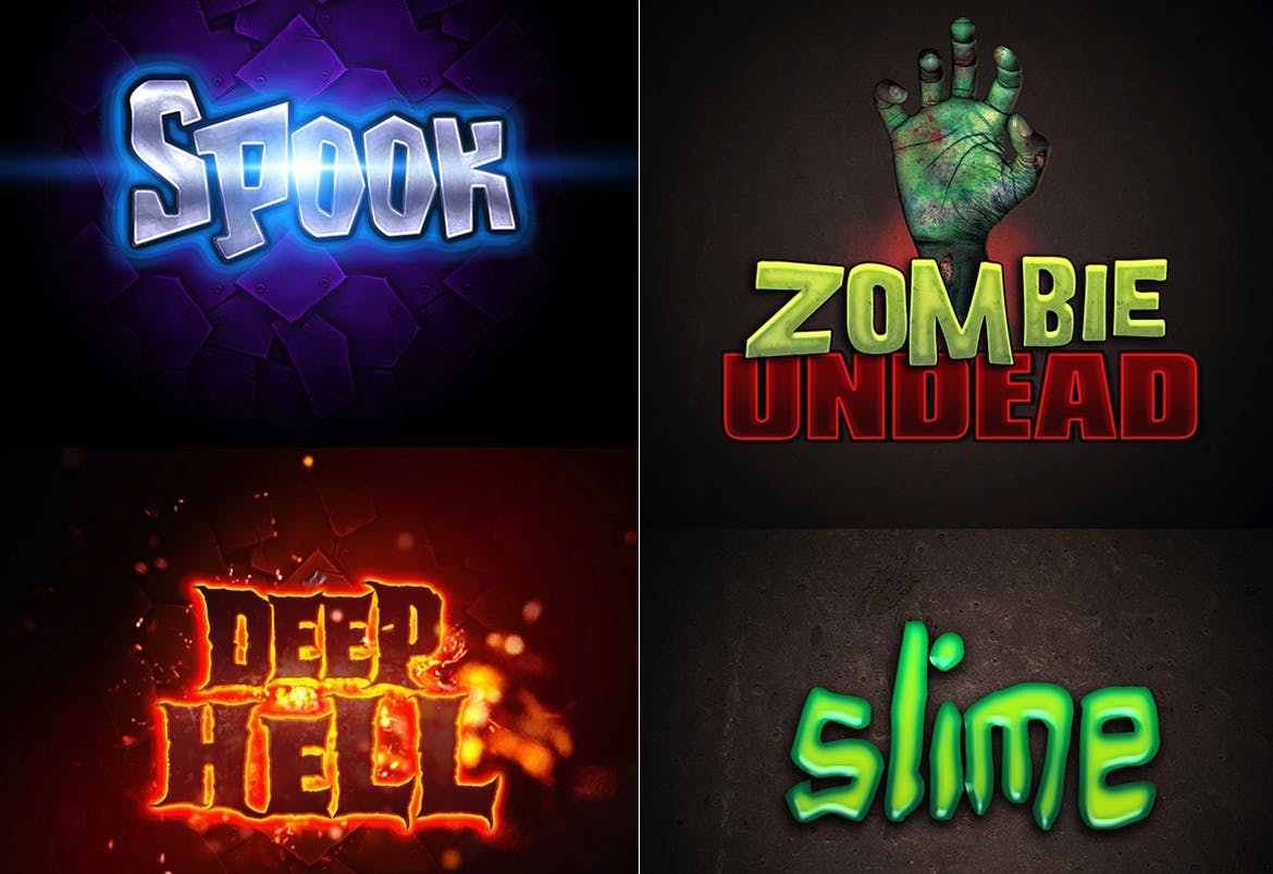 卡通万圣节文字酷炫样式下载（PSD,ASL）