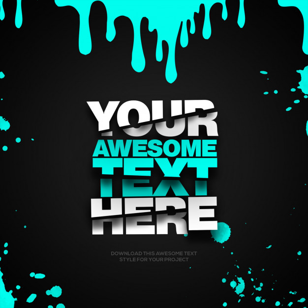 创意切片3D文本特效样式[PSD]