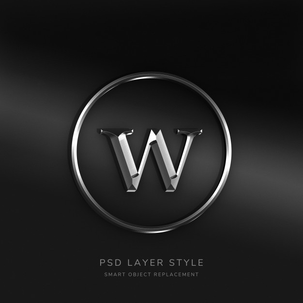 3D银色文字风格的效果样式[PSD]