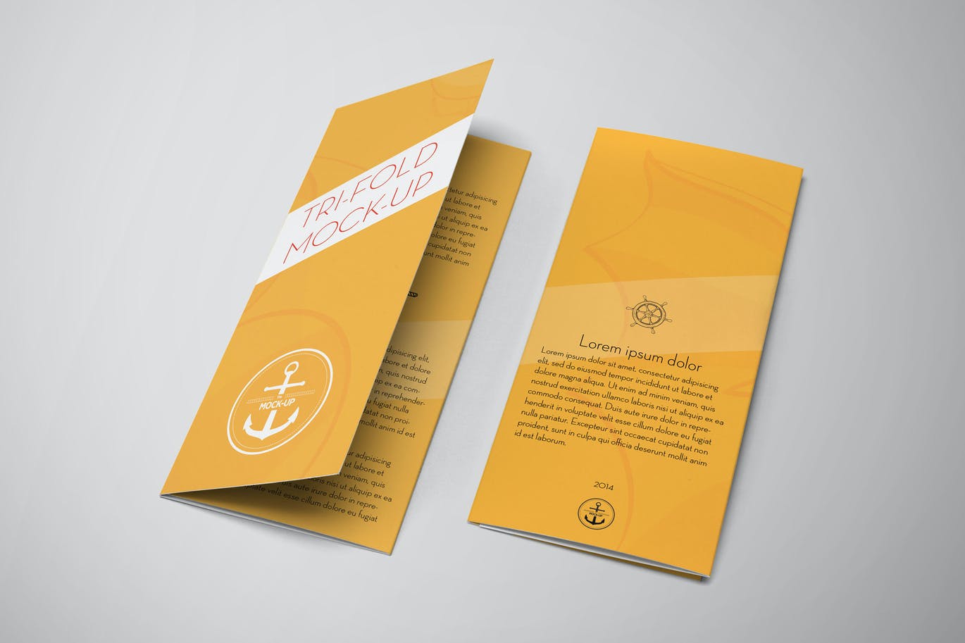 三折页广告宣传册设计样机模板 Tri-Fold Brochure Mockup / US Standard