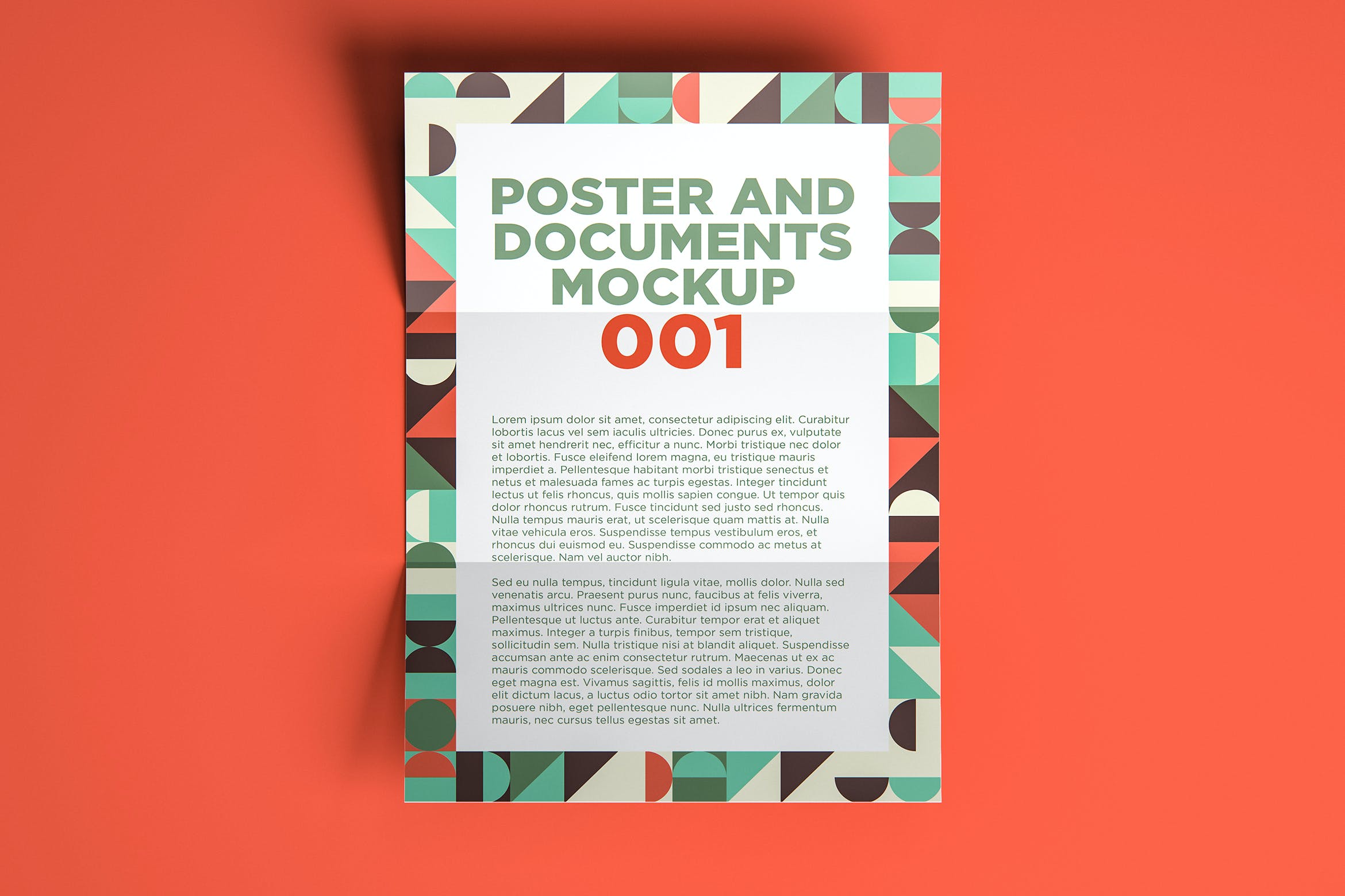 折叠式海报&文件展示效果图样机模板v1 Poster And Documents Mockup 001