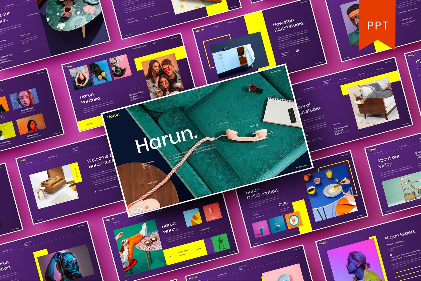 高端时尚简约绚丽清新多用途的高品质商业商务powerpoint幻灯片演示模板（pptx）