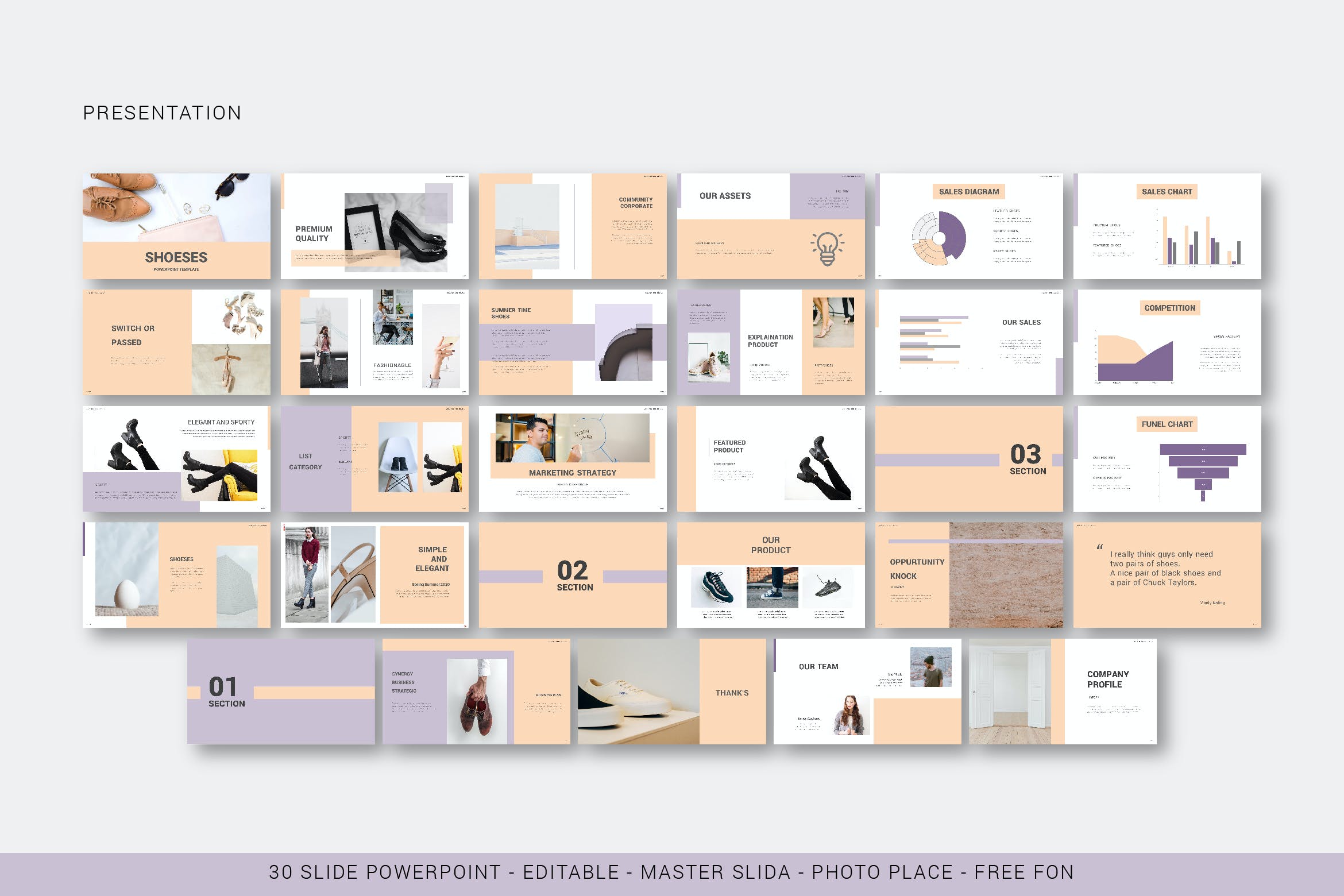 鞋子介绍相关APP模板（PPTX）