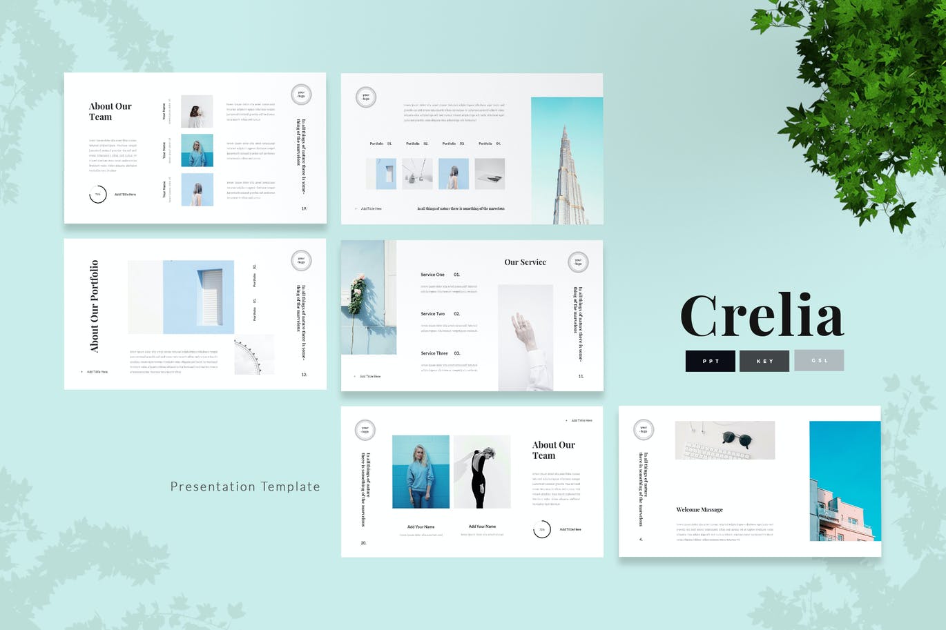 时尚高端简约多用途的powerpoint幻灯片演示模板（pptx&keynote）