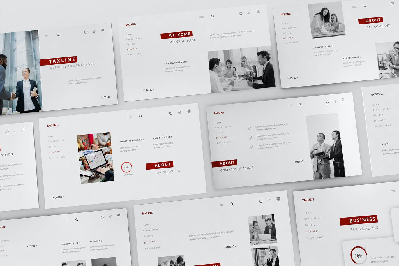 时尚高端简约清新多用途的powerpoint幻灯片演示模板（pptx）