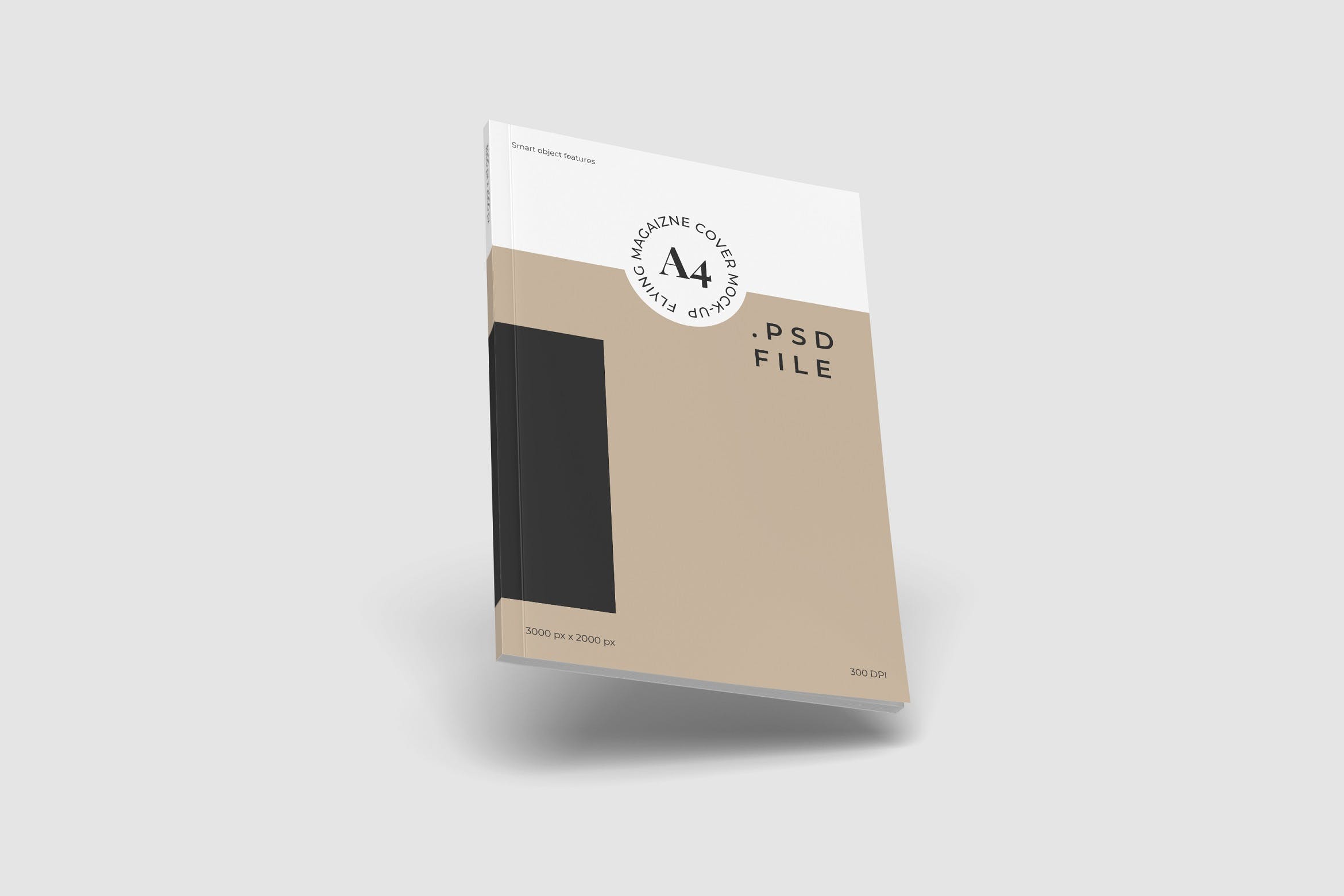 A4尺寸杂志封面设计效果图展示样机模板 Flying A4 Magazine Cover Mockup