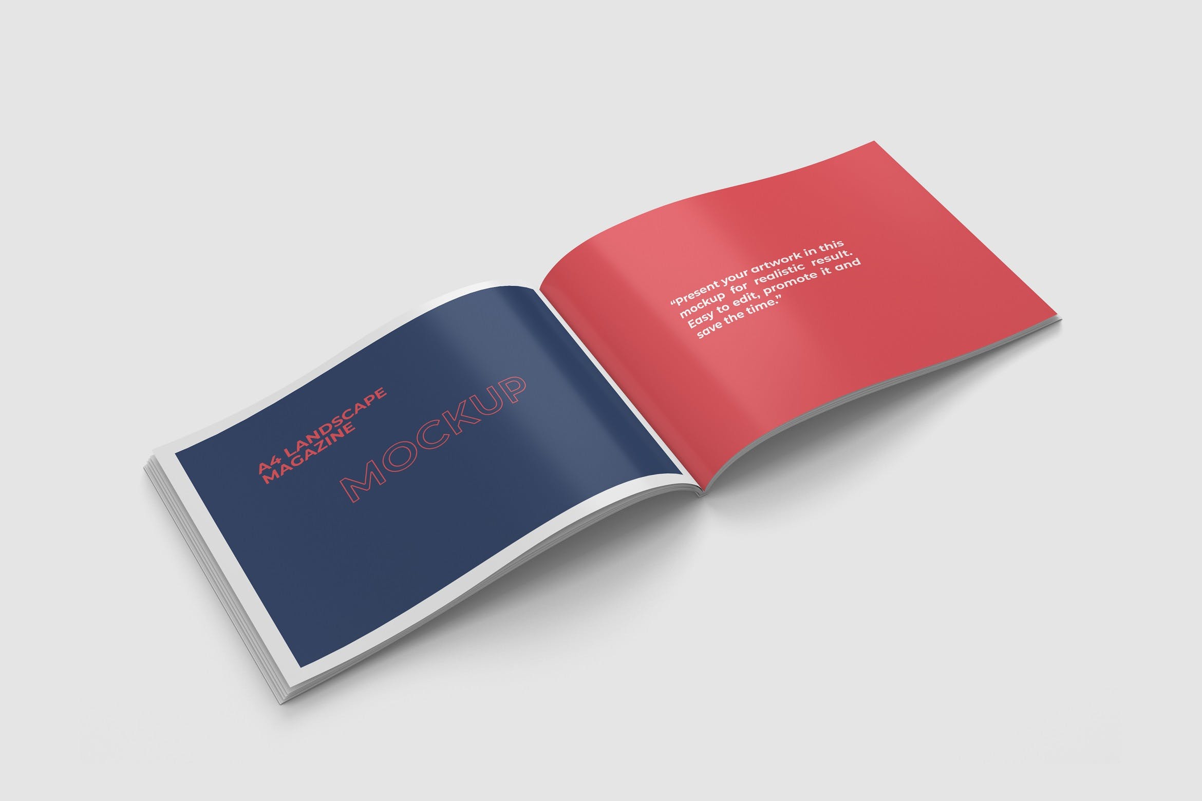 A4横版设计风格画册杂志设计样机 A4 Landscape Magazine Mockup