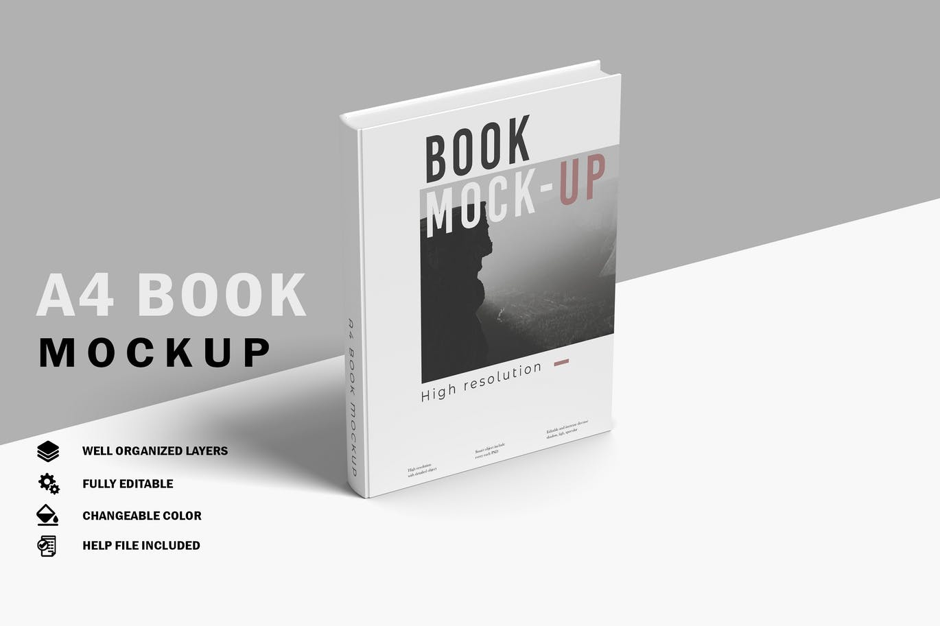 精装书籍图书封面设计效果图样机模板v2 Book Mockup V.2