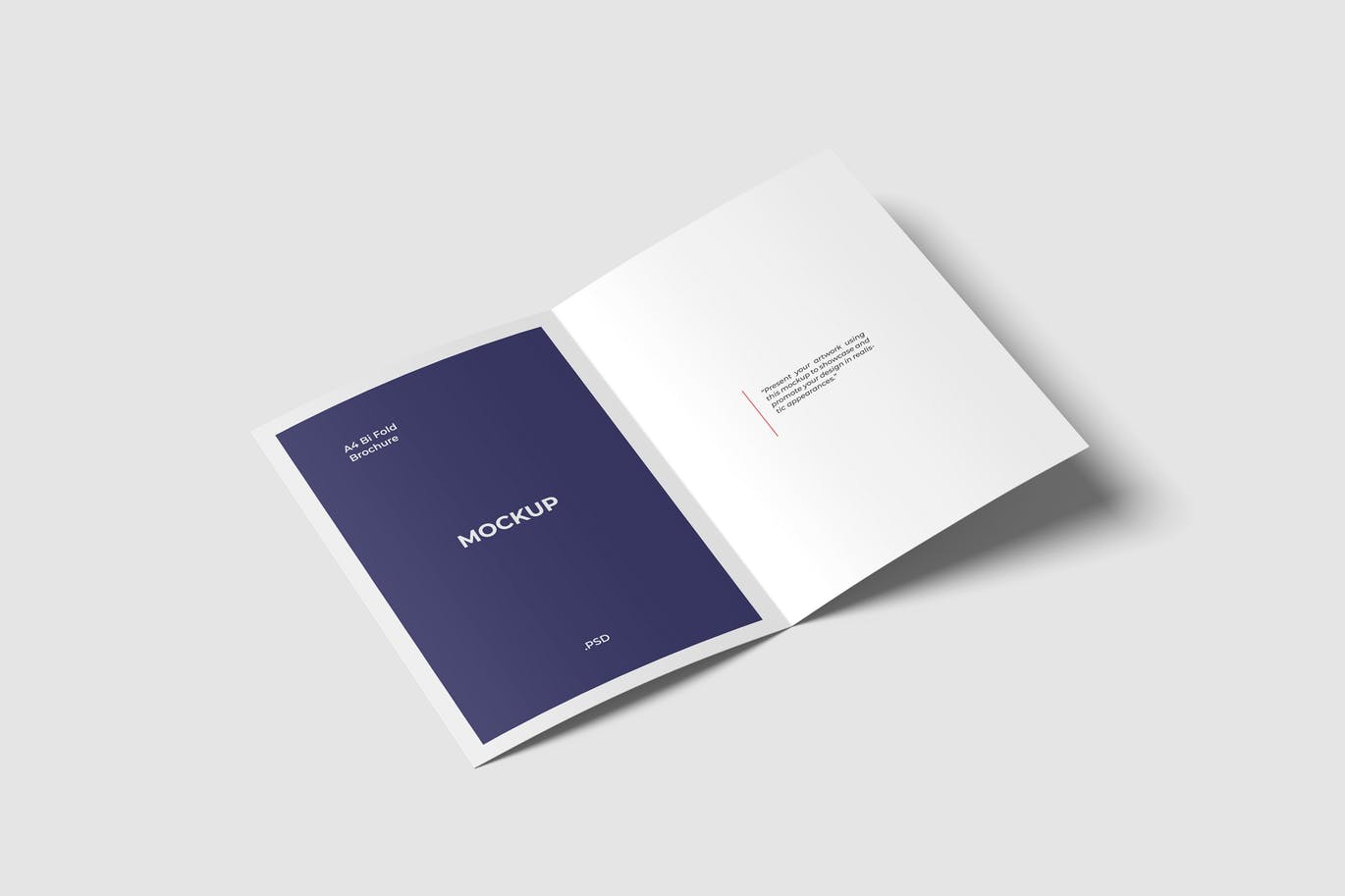A4双折页广告宣传册内页设计样机模板 A4 Bifold Brochure Mockup