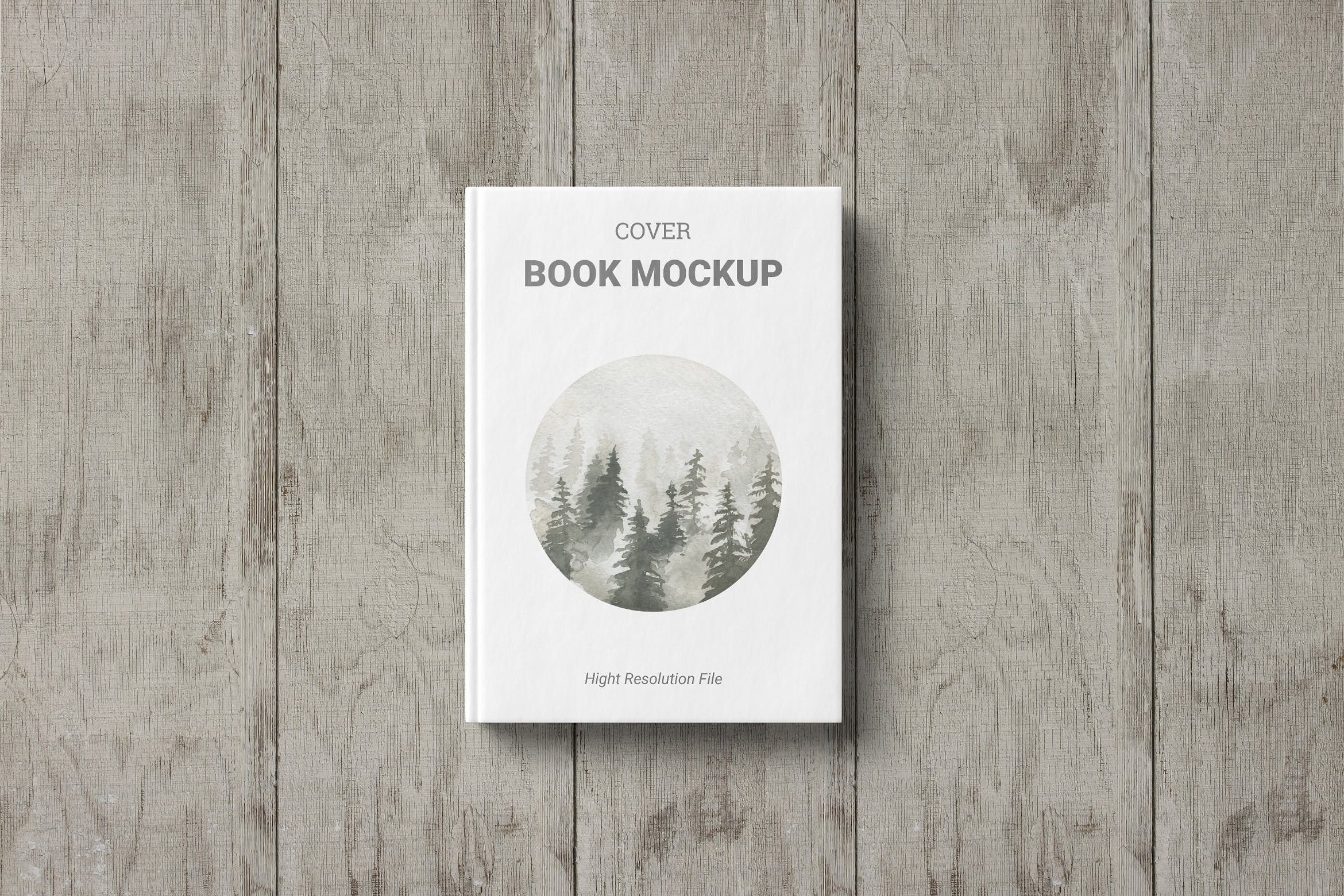 A4精装硬封图书封面设计顶视图样机 Book Cover Mockup Top View