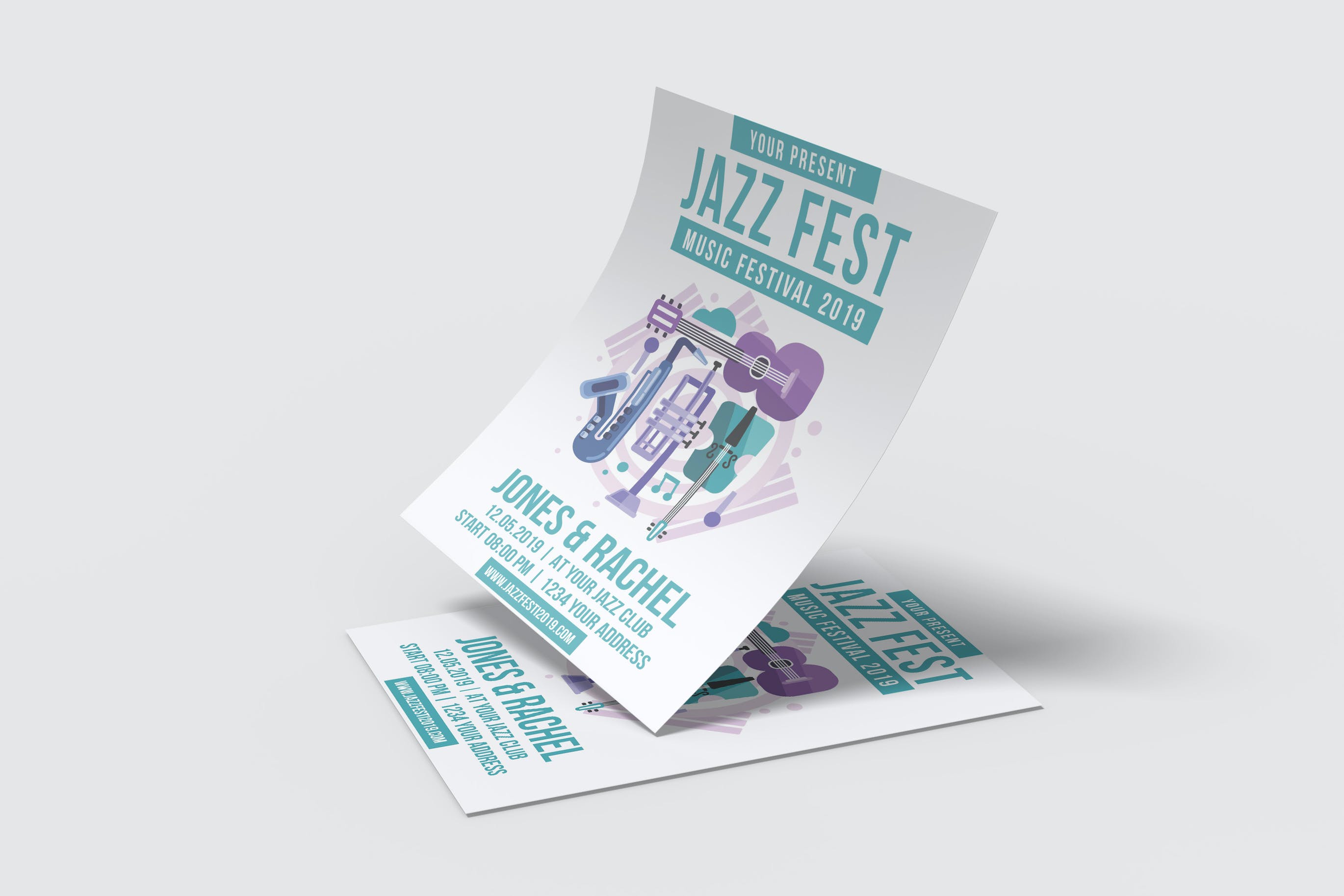 音乐宣传单效果图展示样机模板v3 Flyer Mockup V3