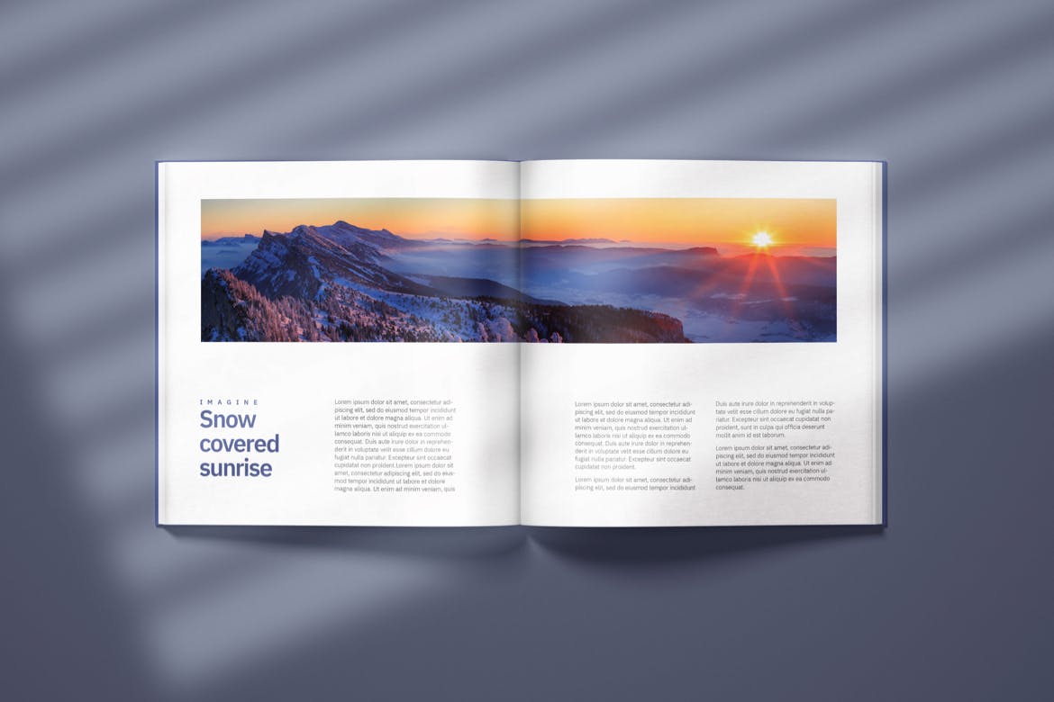 方形产品目录画册设计内页特写样机 Square Catalogue Mockup