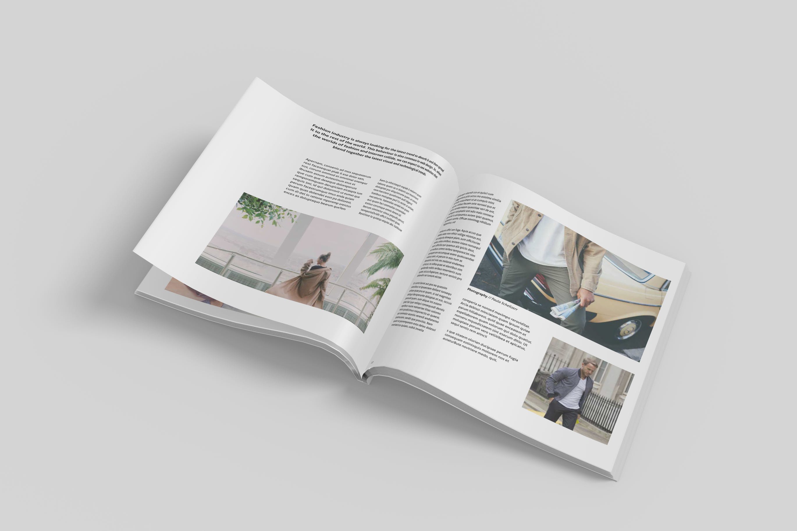 方形杂志内页版式设计样机模板v3 Square Magazine Mockup V3