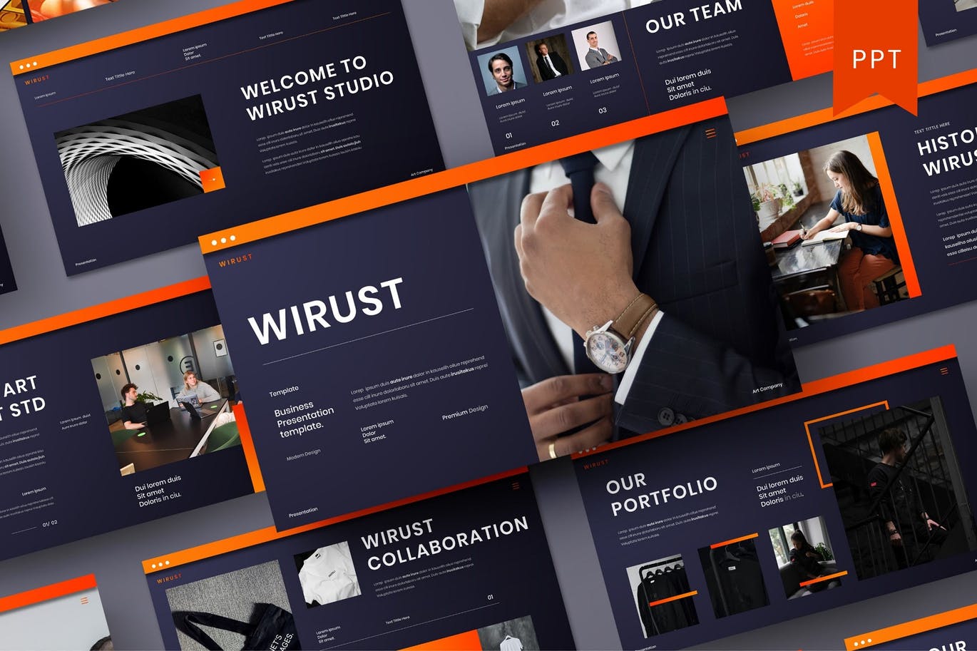 时尚高端专业的高品质商业商务powerpoint幻灯片演示模板（pptx）