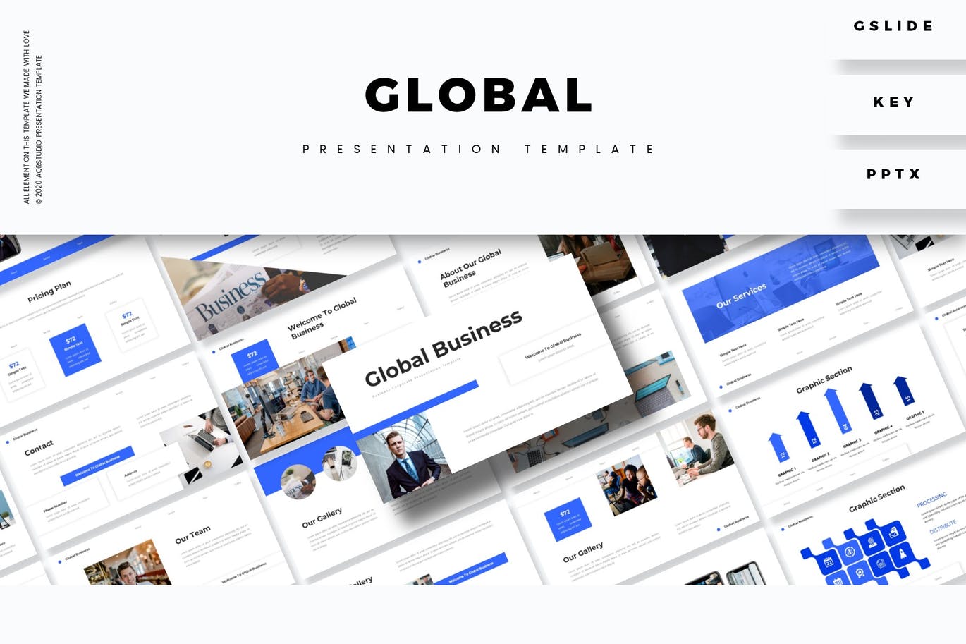 时尚高端简约专业多用途的高品质商业大数据powerpoint幻灯片演示模板（pptx&keynote）