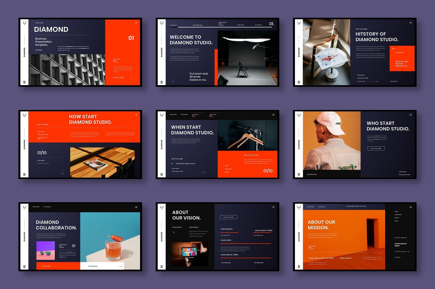 摄影机构PPT模板（PPTX）