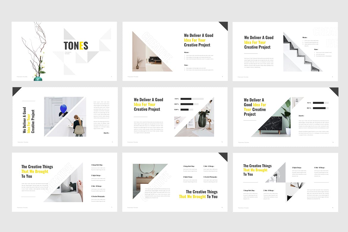 简约的创意展示模板（PPTX,KEY）