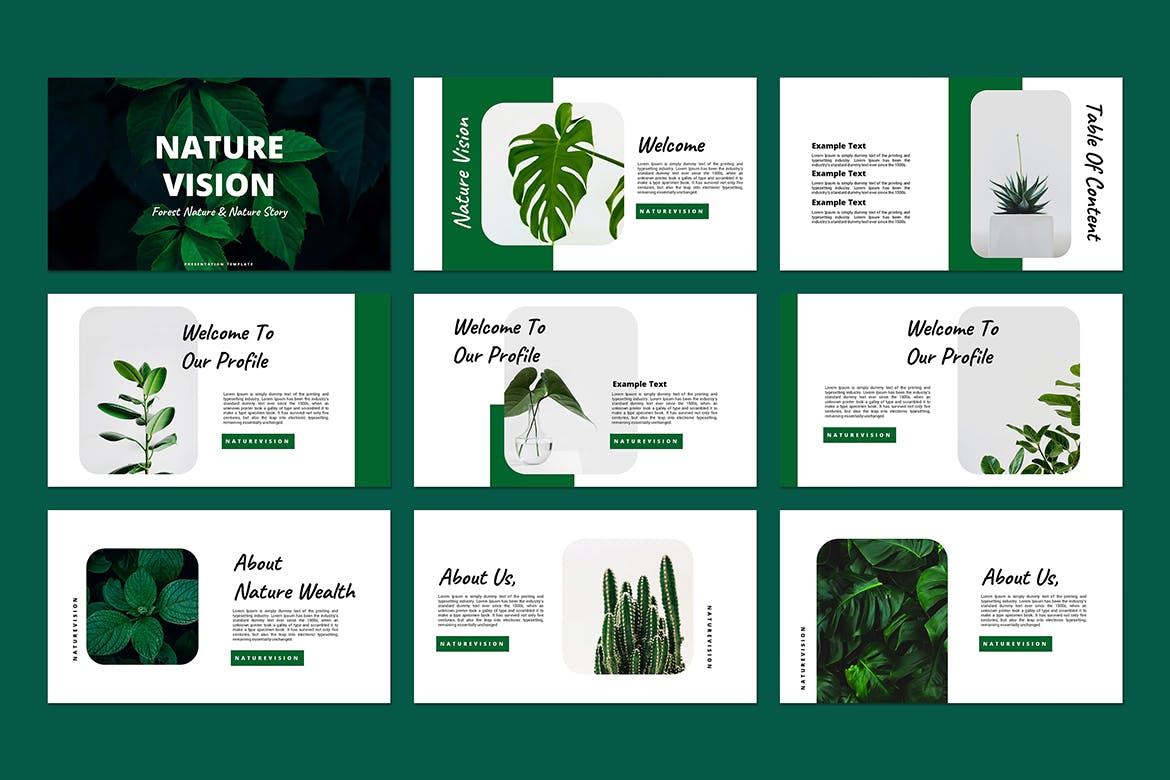 自然绿色产品介绍PPT模板（PPTX）