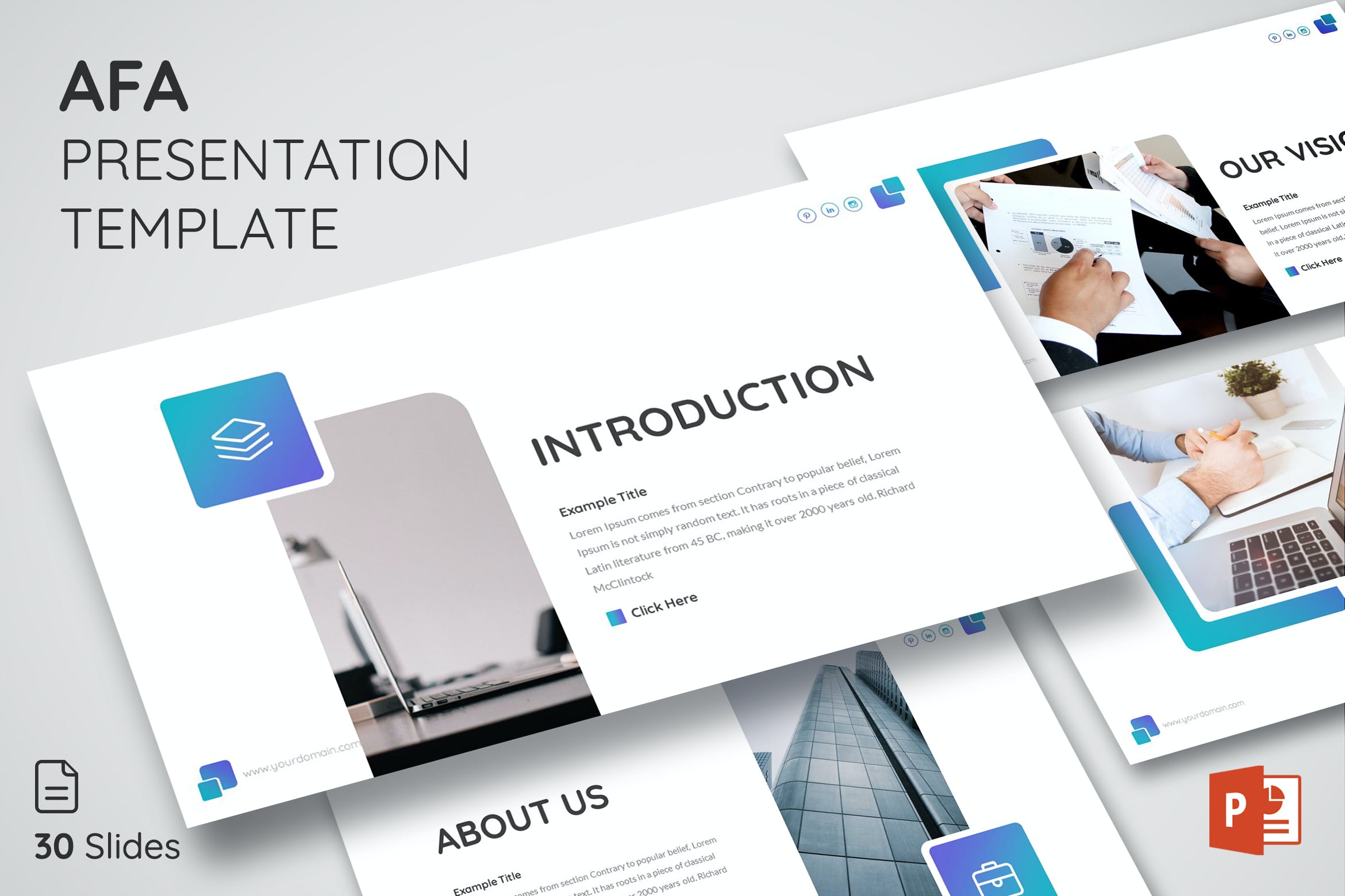 简约企业PPT演示模板[PPTX]