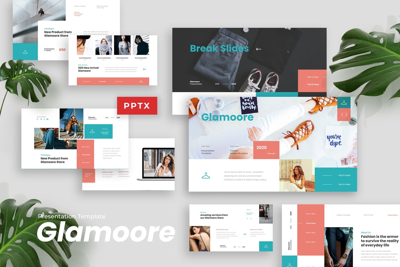 时尚高端简约清新高端多用途powerpoint幻灯片演示模板（pptx）