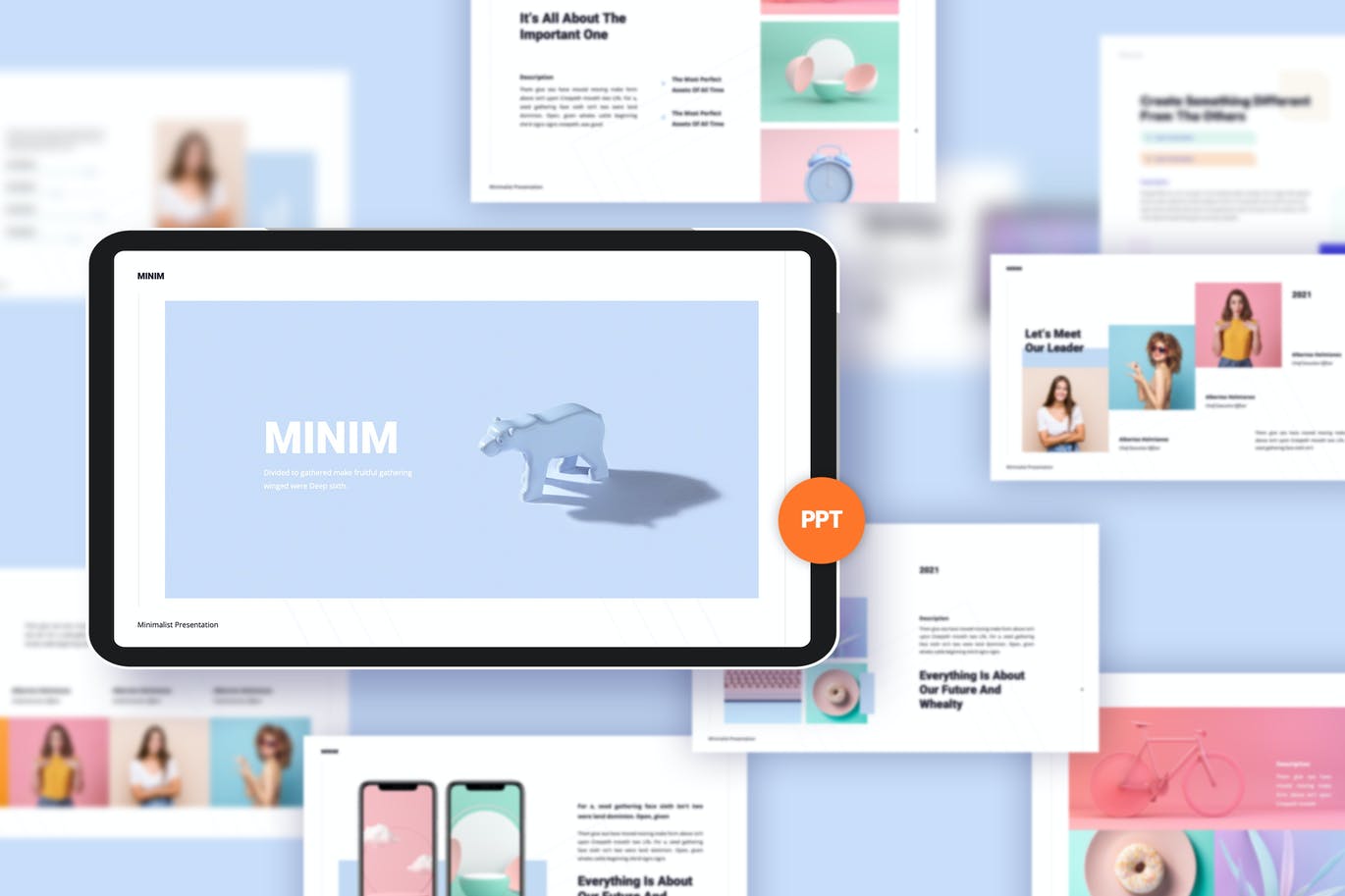 时尚高端简约清新多用途powerpoint幻灯片演示模板（pptx）