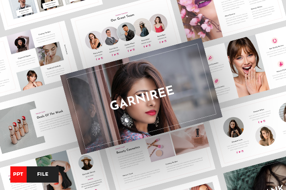 美容与化妆品主题PowerPoint幻灯片模板