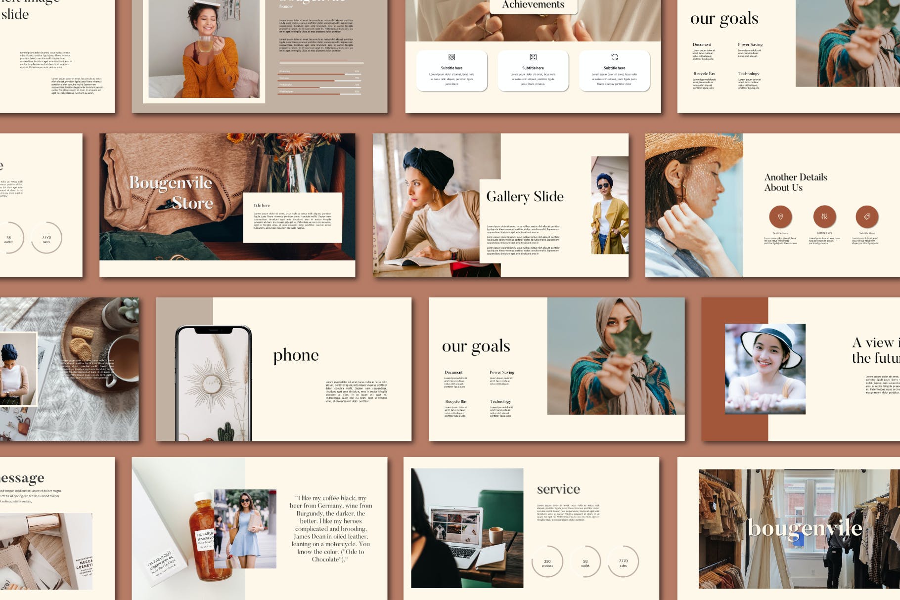 时尚复古ppt演示模板[PPTX]