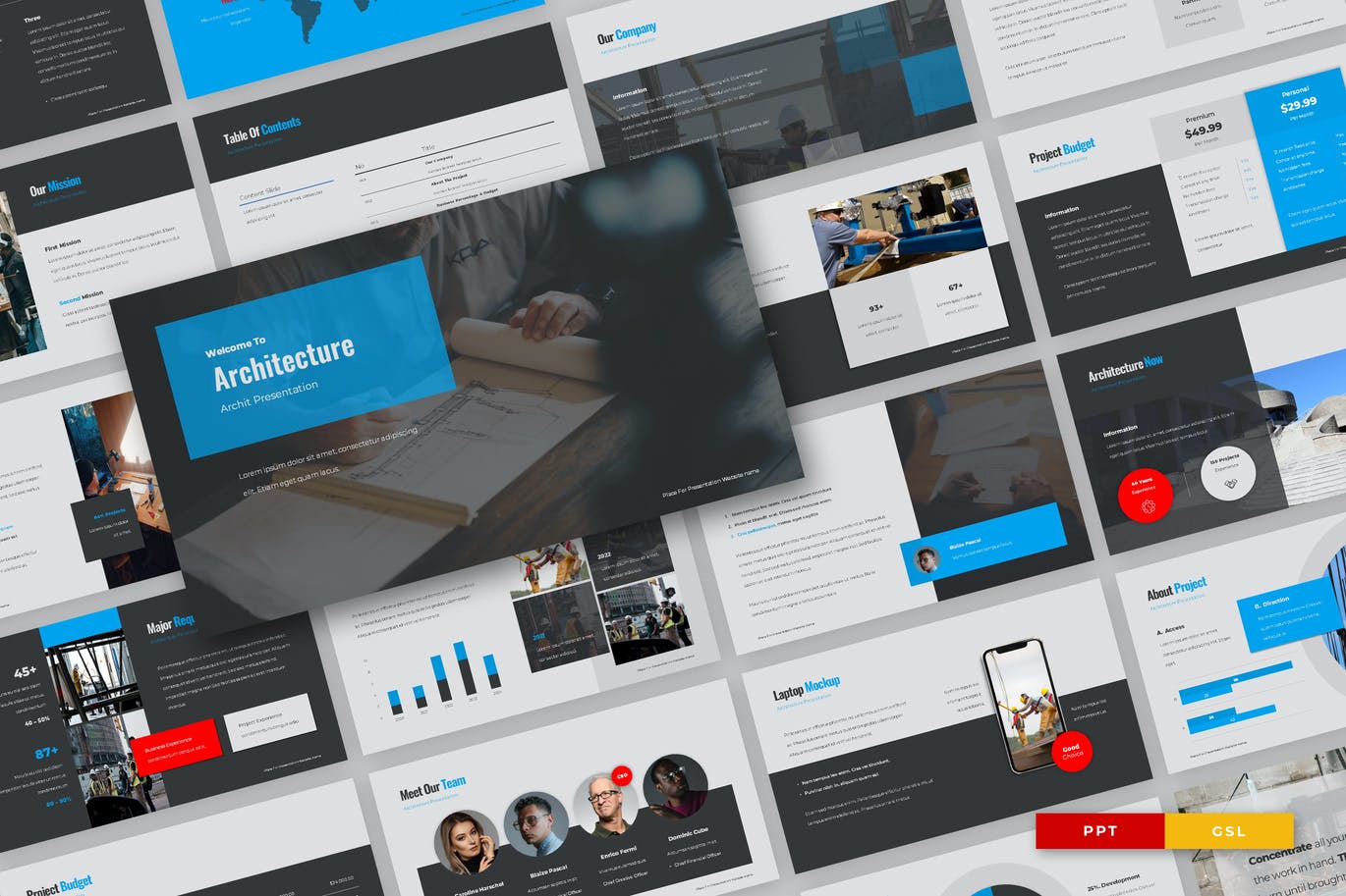 高品质的简约高端房地产建筑powerpoint幻灯片演示模板（pptx）