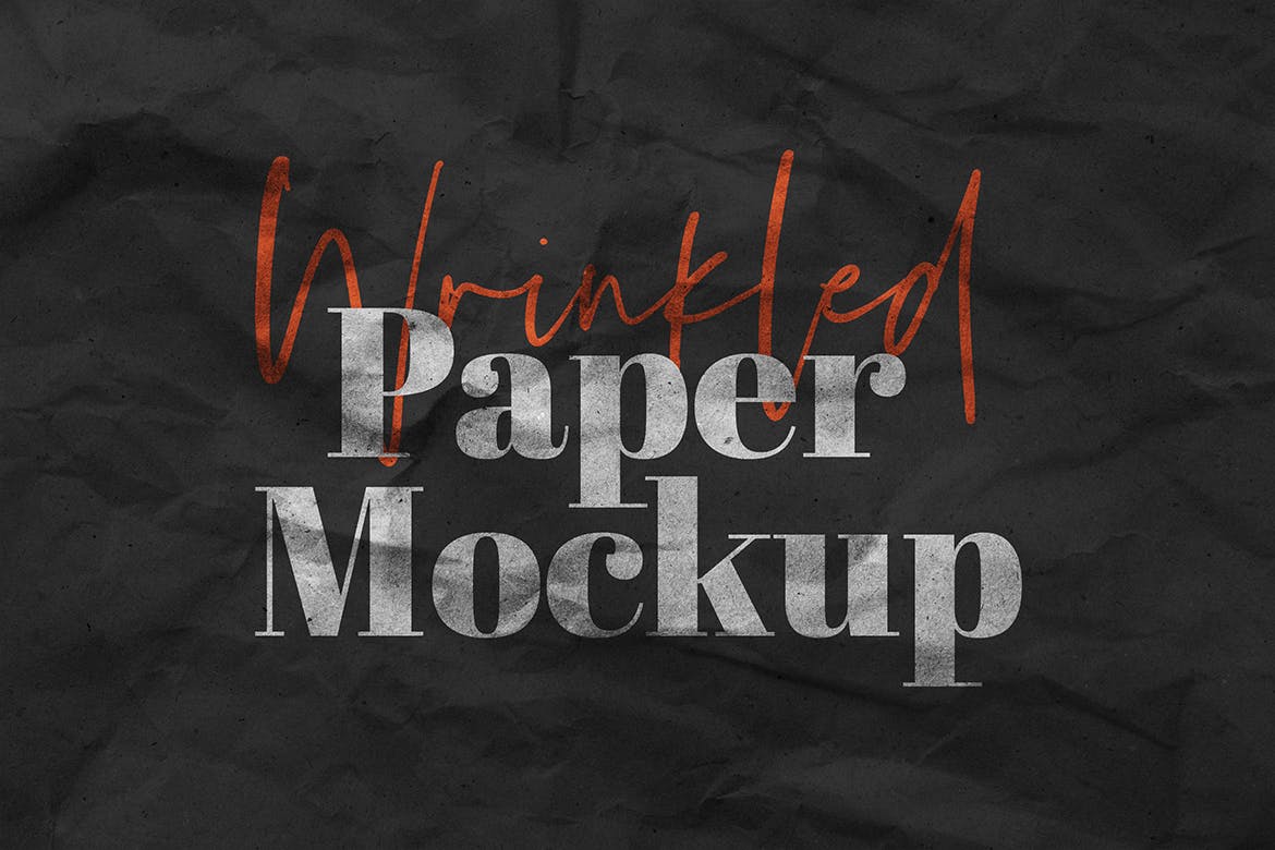 皱褶效果纸张样机模板v1 Wrinkled Paper Mockup Vol.1