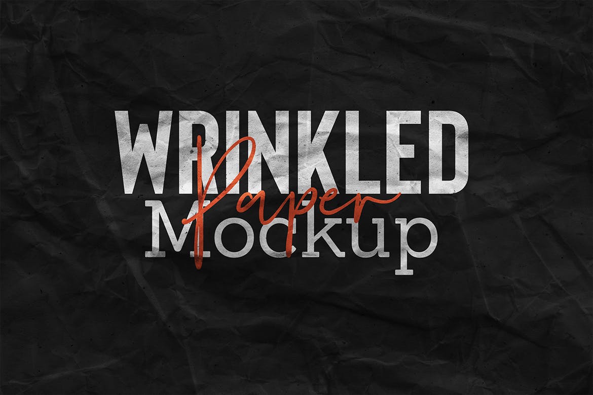 皱褶效果纸张样机模板v2 Wrinkled Paper Mockup Vol.2
