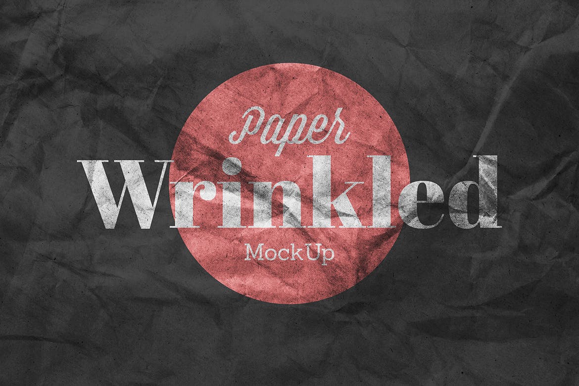 皱褶效果纸张样机模板v3 Wrinkled Paper Mockup Vol.3