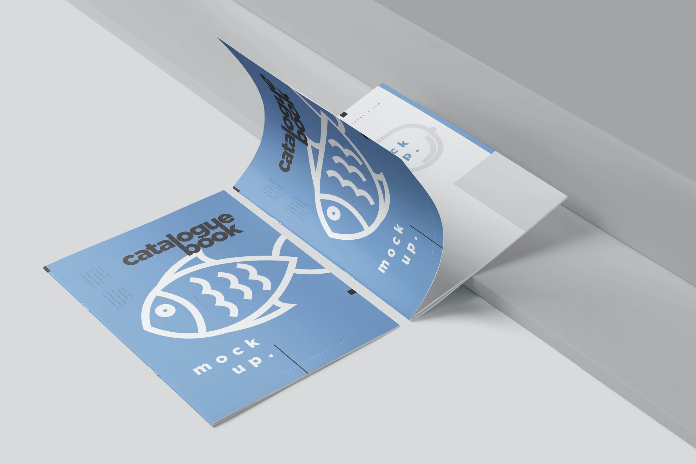 软封面目录书翻页效果图样机 Soft Cover Catalogue Book Mockups