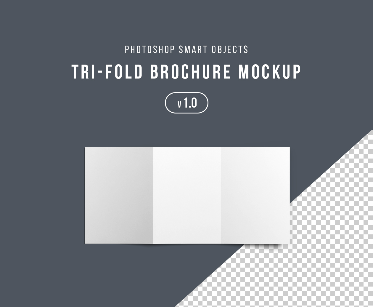 三折页宣传单设计图样机PSD模板 Smart Tri-Fold Brochure Mockup – Photoshop