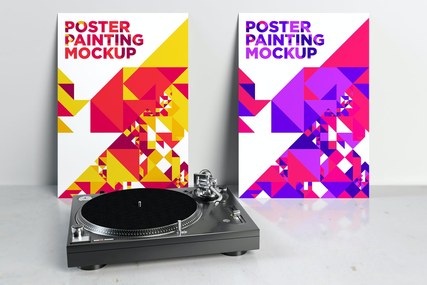 时尚漂亮的大尺寸画框海报样机v.1 Poster Painting Mockup Vol 1