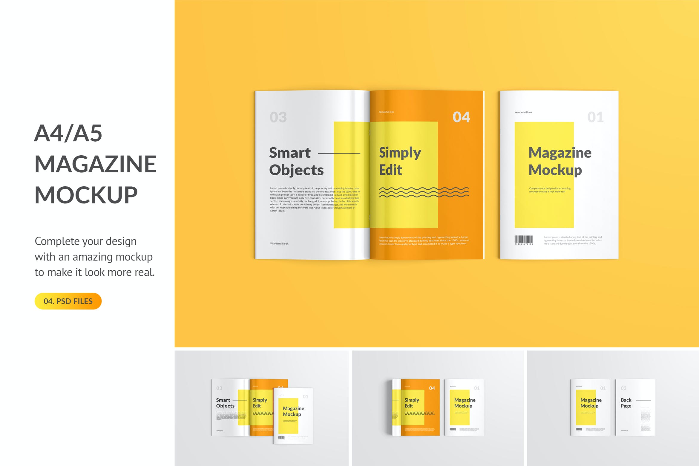 时尚杂志排版预览俯视图样机模板 Magazine Mockup