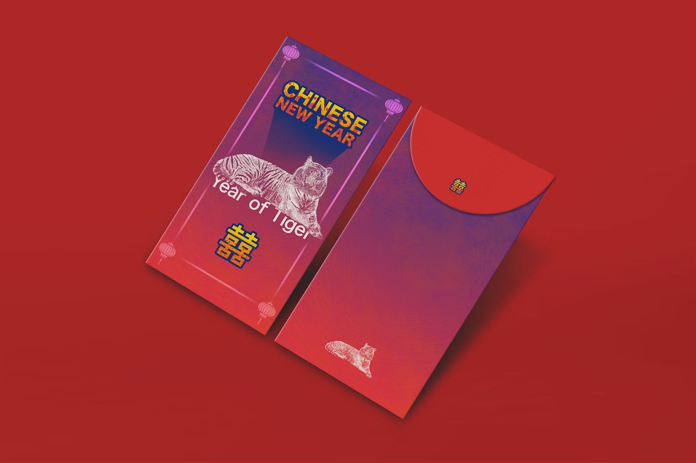 中国新年利是红包封面设计样机 Chinese New Year Envelope Mockups