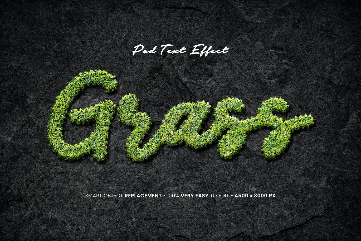 草文本效果真实PS字体样式