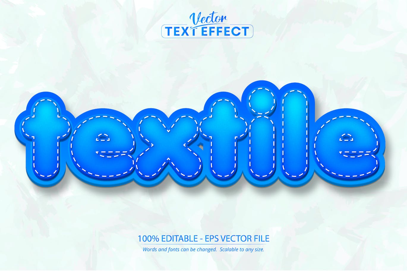 纺织品风格-可编辑文本效果，PS字体样式