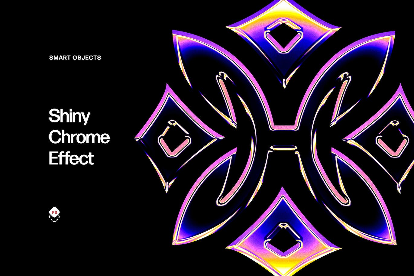 闪亮的镀铬字体效果