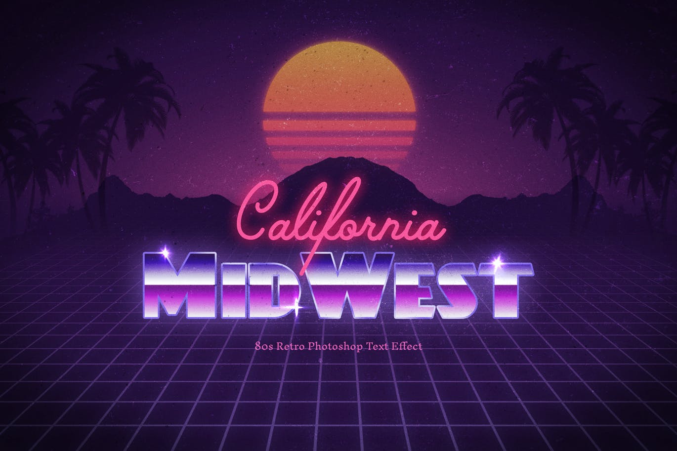 80年代复古文字效果图层样式