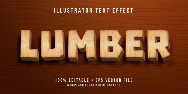 可编辑的木制风格文字效果