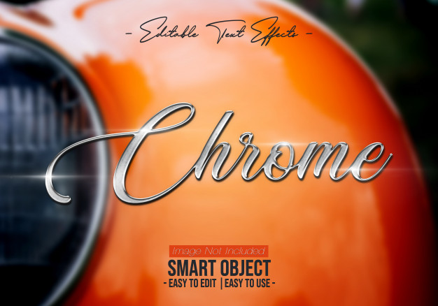 金属Chrome文本样式效果字体[PSD]