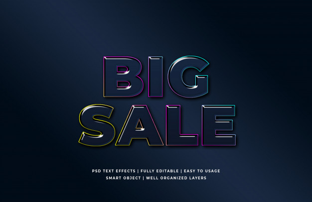 酷炫黑五3D销售文本样式[PSD]