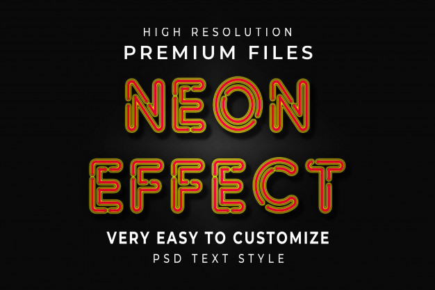 高级霓虹灯外观文字效果样式[PSD]