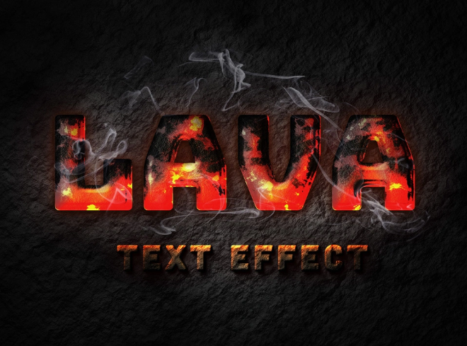 高品质的火焰熔岩文字效果[PSD]