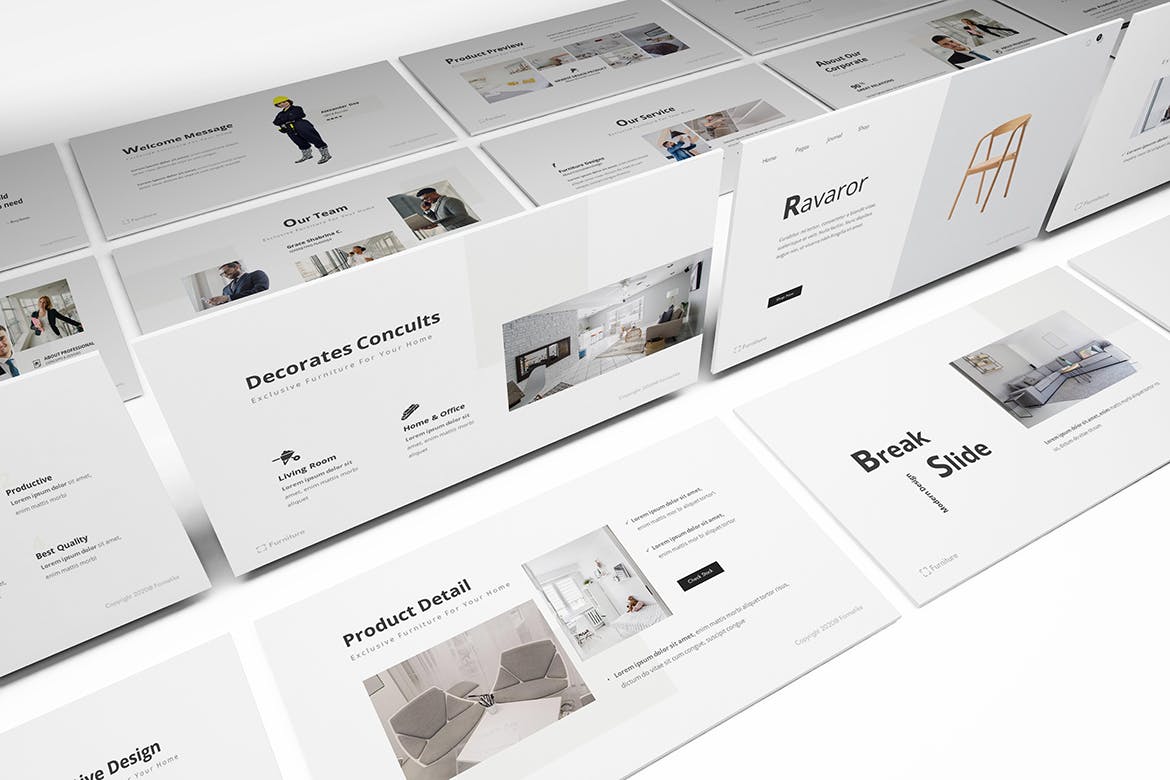 家具产品介绍的精美PPT模板（PPTX）