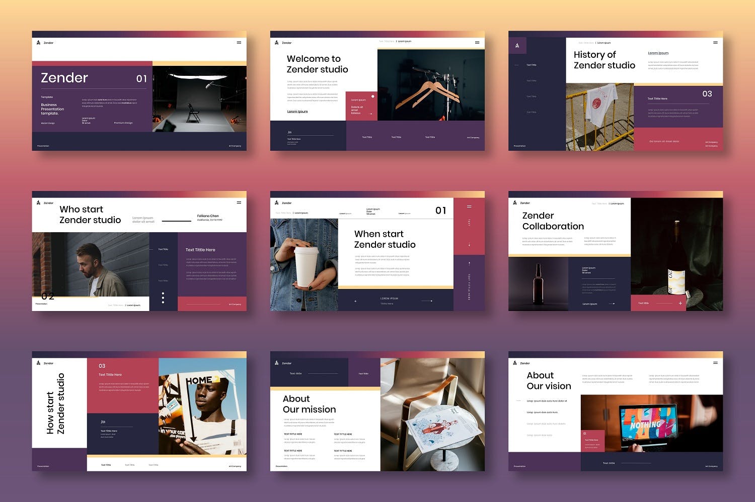 个性摄影工作室PPT模板（PPTX）